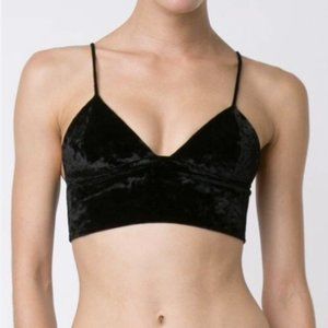 Fleur Du Mal Velvet Longline Bra - Black - XS.